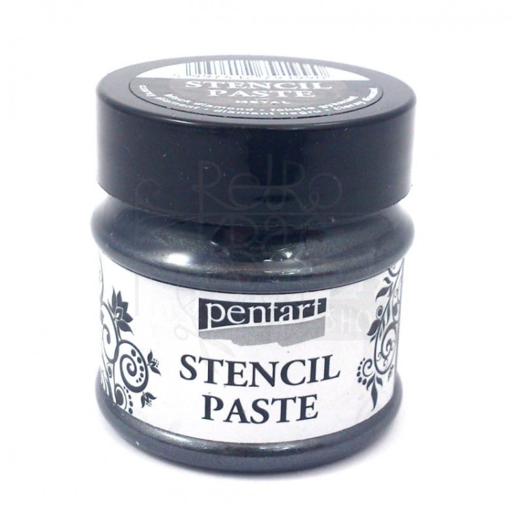 Pasta do szablonów 50ml metaliczna czarny diament Pentart