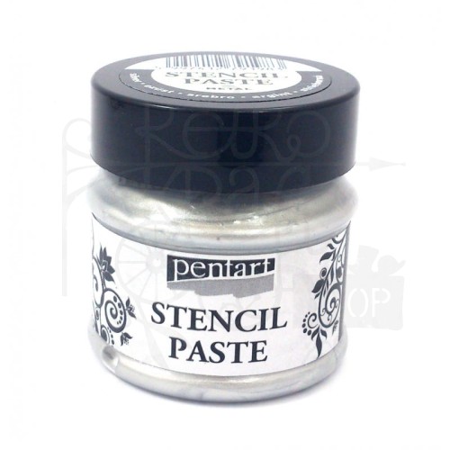 Pasta do szablonów 50ml metaliczna srebrna Pentart