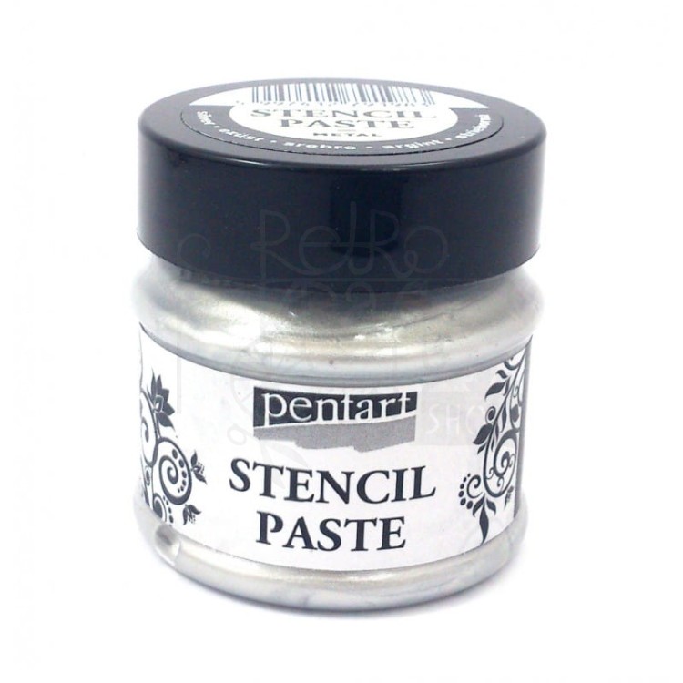 Pasta do szablonów 50ml metaliczna srebrna Pentart
