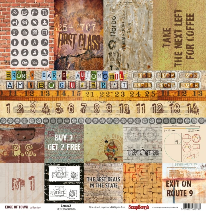Papier 30x30 Scrapberry's Edge Of Town Cards 2