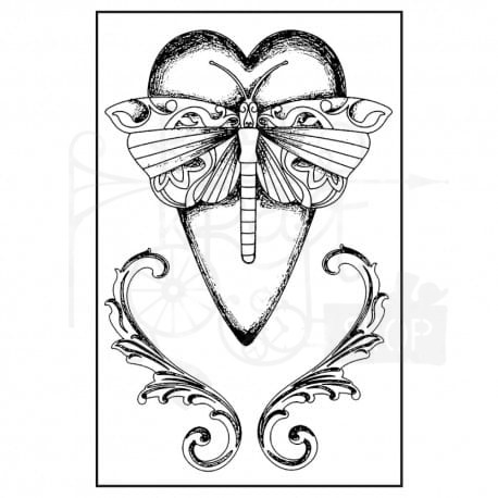 Stempel kauczukowy 7x11 cm nocny motyl Stamperia