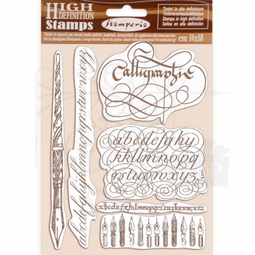 Stempel kauczukowy 14x18 cm caligraphy Stamperia