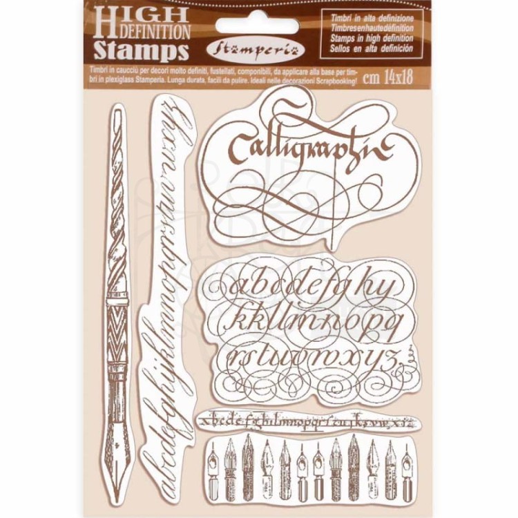 Stempel kauczukowy 14x18 cm caligraphy Stamperia