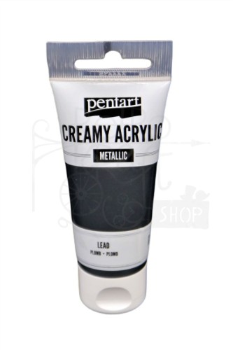 Farba akrylowa cream metaliczna ołów 60ml Pentart