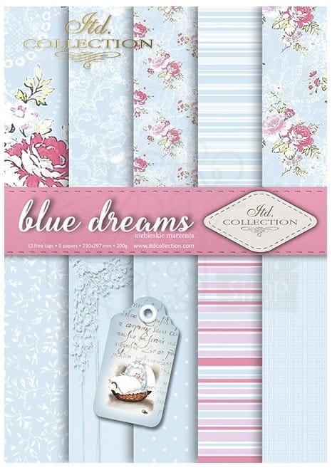 Papier do scrapbookingu SCRAP-041 Blue dreams