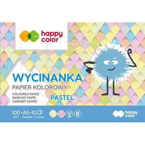 Blok wycinanka A4 10ark 100g. Pastel, Happy Color