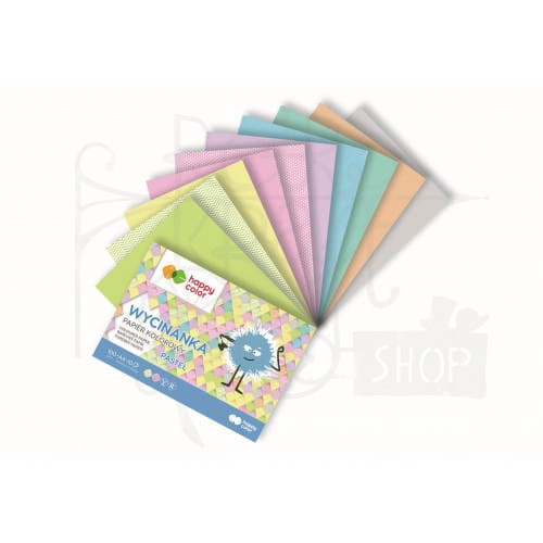Blok wycinanka A4 10ark 100g. Pastel, Happy Color