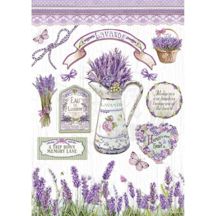 Papier ryżowy Provence lawenda Stamperia