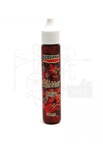 Pisak brokatowy 30ml czerwony Pentart