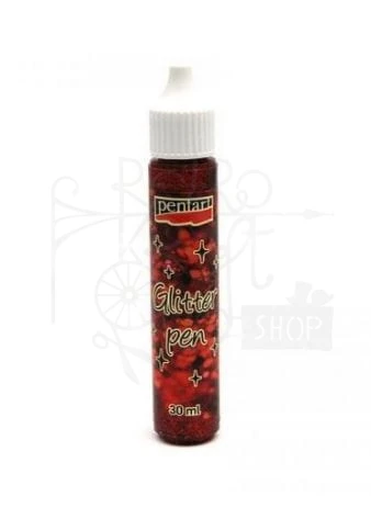Pisak brokatowy 30ml czerwony Pentart