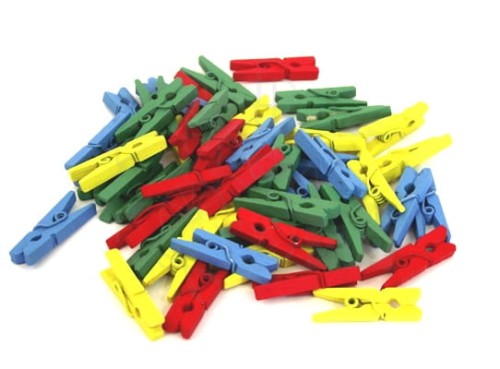 Klamerki drewniane 4,5 cm 10 szt/kpl kolor