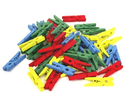 Klamerki drewniane 4,5 cm 10 szt/kpl kolor