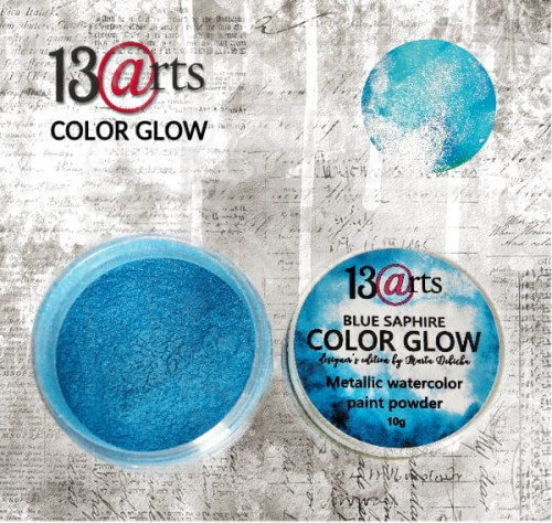 Metaliczna farba akwarelowa w proszku COLOR GLOW Blue Saphire 13arts