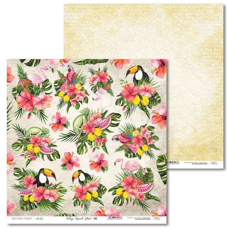 Papier 30x30 Laserowe LOVE Vintage Tropical Island 06