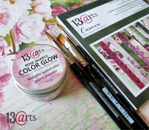Metaliczna farba akwarelowa w proszku COLOR GLOW Rose Quartz 13arts
