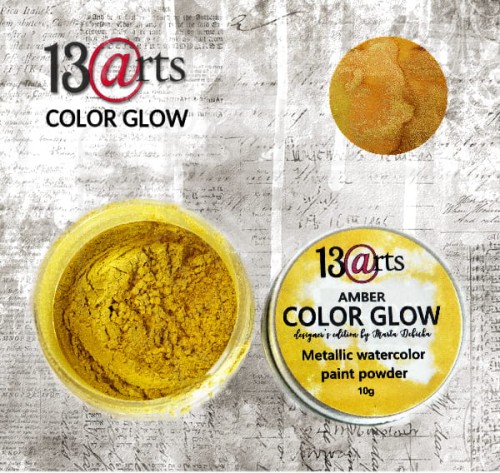 Metaliczna farba akwarelowa w proszku COLOR GLOW Amber 13arts