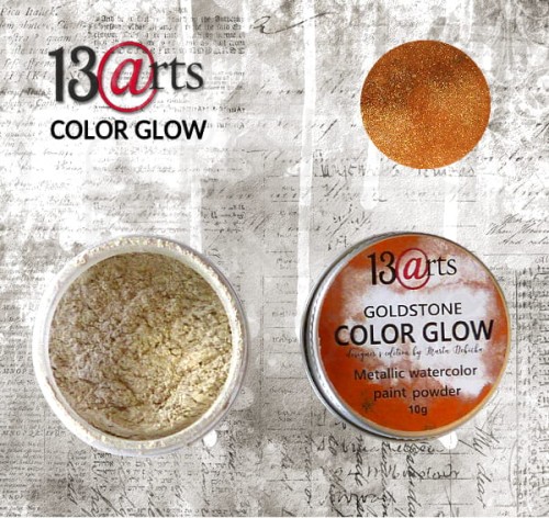 Metaliczna farba akwarelowa w proszku COLOR GLOW Goldstone 13arts
