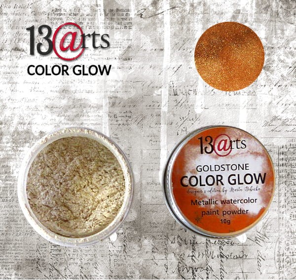 Metaliczna farba akwarelowa w proszku COLOR GLOW Goldstone 13arts
