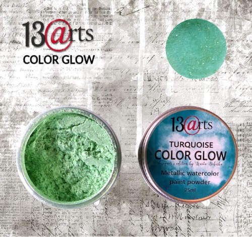 Metaliczna farba akwarelowa w proszku COLOR GLOW Turquoise 13arts