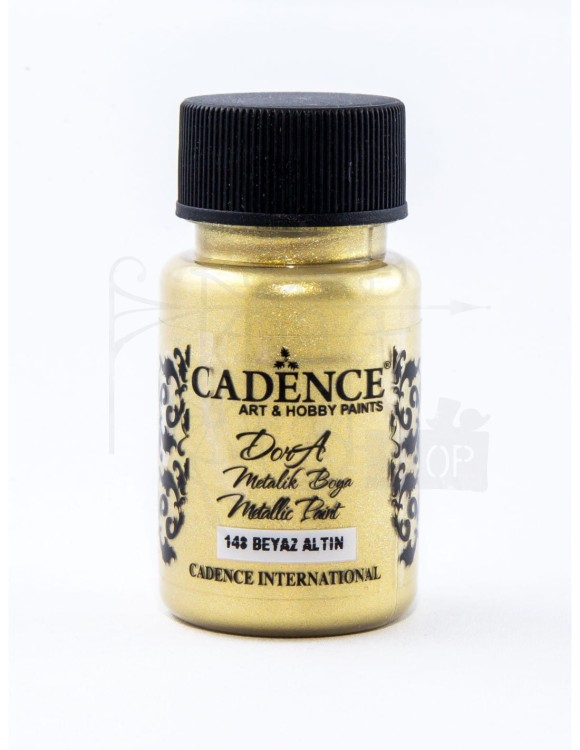 Farba dekoracyjna Dora metalik 50ml białe złoto Cadence