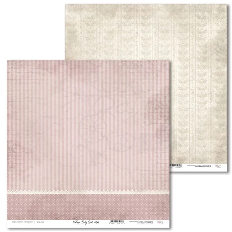Papier 30x30 Laserowe LOVE Vintage Baby Girl 04