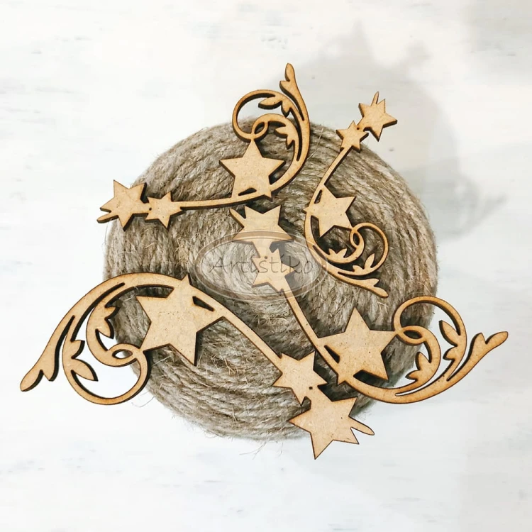 Ornament 5 gwiazdki, zawijasy HDF Artistiko