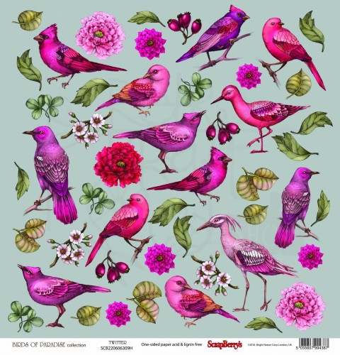 Papier 30x30 Scrapberry's Birds Of Paradise Twitter