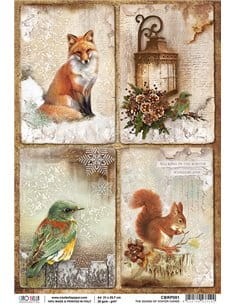 Papier ryżowy A4 The sound of winter, zwierzęta Ciao Bella