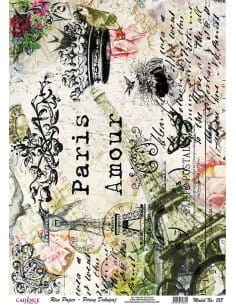 Papier ryżowy A4 Paris Amour Cadence