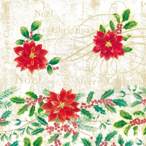Serwetka 33 x 33 - Poinsettie cream