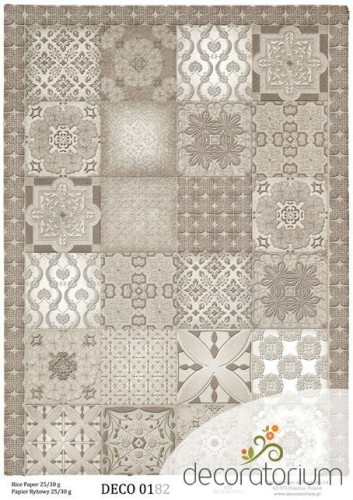 Papier ryżowy A4 kafelki brązowe
