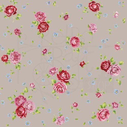 Serwetka 33 x 33 - Roże na tle taupe