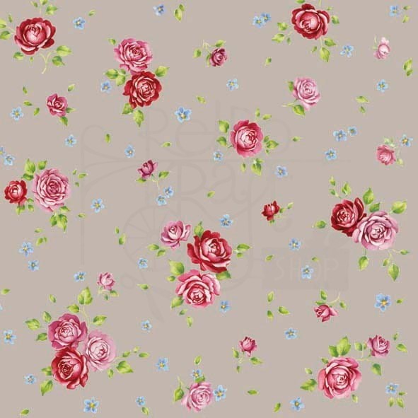 Serwetka 33 x 33 - Roże na tle taupe