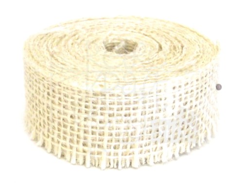 Wstążka jutowa 3cm biała