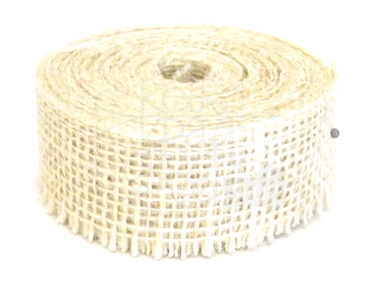 Wstążka jutowa 3cm biała