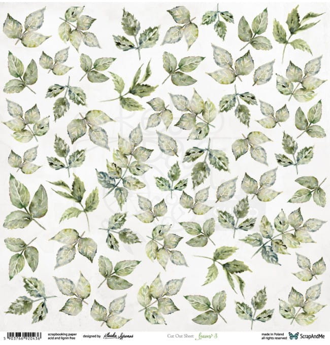 Papier 30x30 Leaves 3 elementy do wycinania ScrapAndMe
