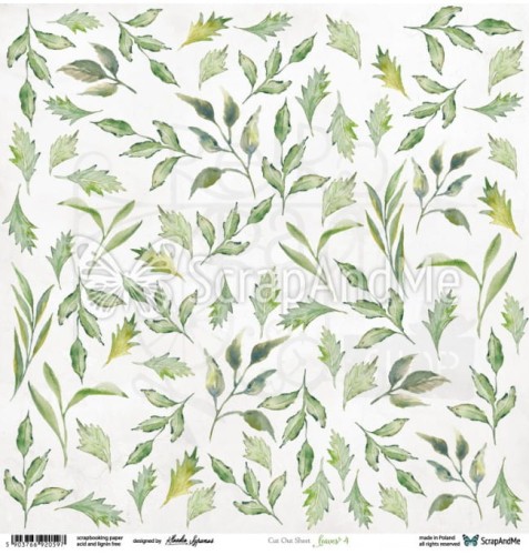 Papier 30x30 Leaves 4 elementy do wycinania ScrapAndMe