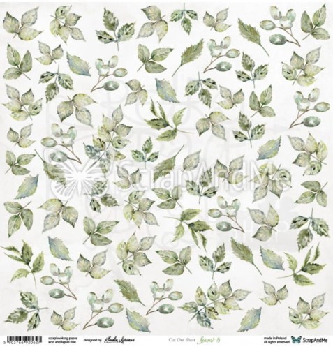 Papier 30x30 Leaves 5 elementy do wycinania ScrapAndMe