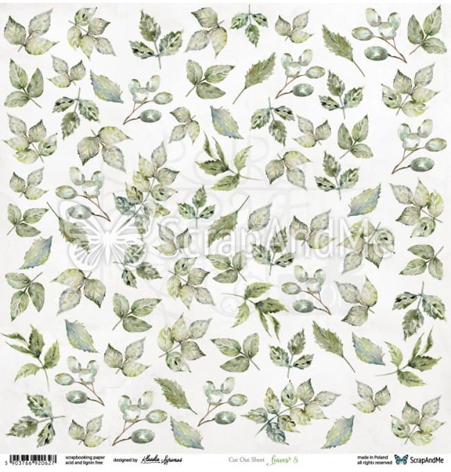 Papier 30x30 Leaves 5 elementy do wycinania ScrapAndMe