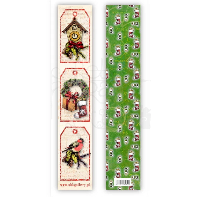 Pasek 5,5x30 - hello Christmas - pasek zielony - UHK Gallery
