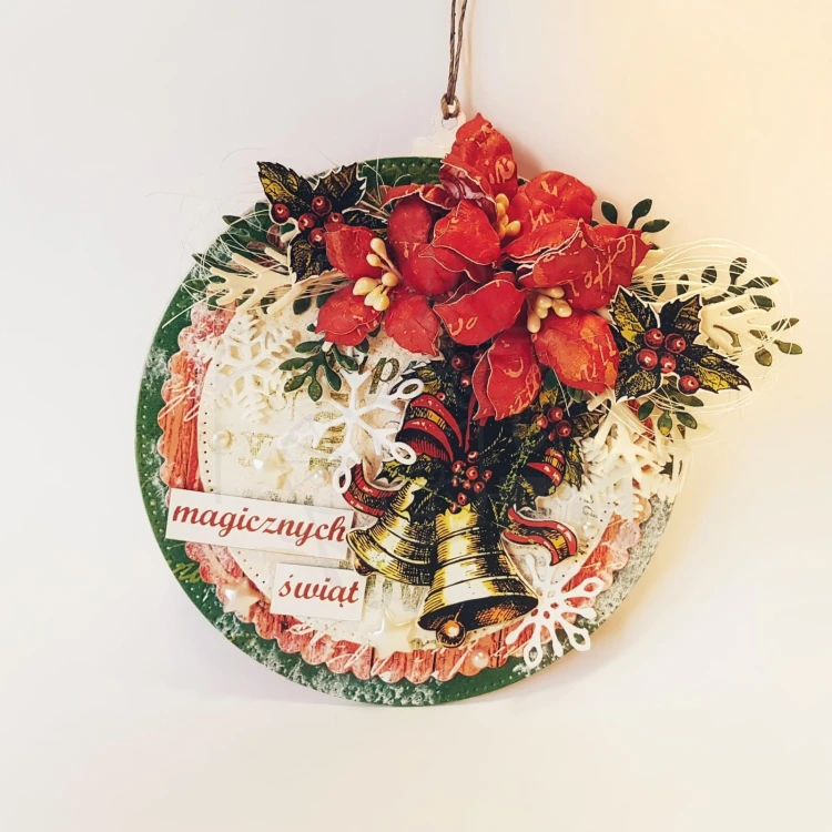 Pasek 5,5x30 - hello Christmas - pasek czerwony - UHK Gallery