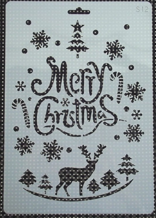 Maska szablon Merry Christmas 17,5x25 cm