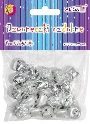 Dzwoneczki ozdobne srebrne 1,5cm 20 szt