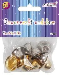 Dzwoneczki ozdobne złote i srebrne 2cm 10 szt