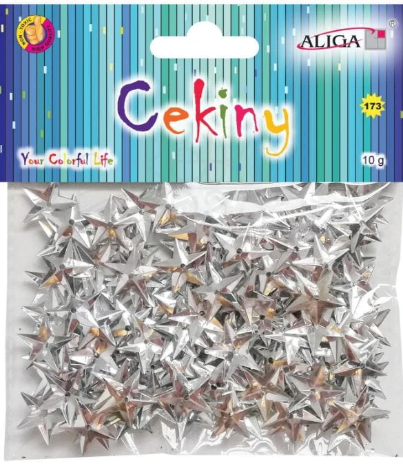 Cekiny gwiazdki srebrne 10g