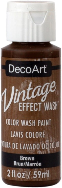Farba postarzająca Vintage Effect Wash - brown brązowa DecoArt 59ml