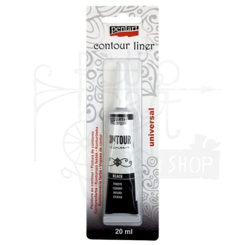 Konturówka z aplikatorem 20 ml czarny Pentart