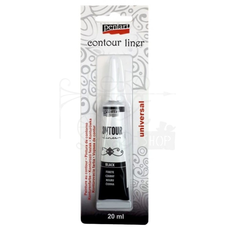 Konturówka z aplikatorem 20 ml czarny Pentart
