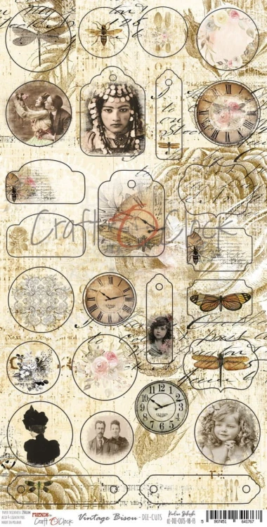 Elementy Die Cuts Craft O'Clock Vintage Bisou