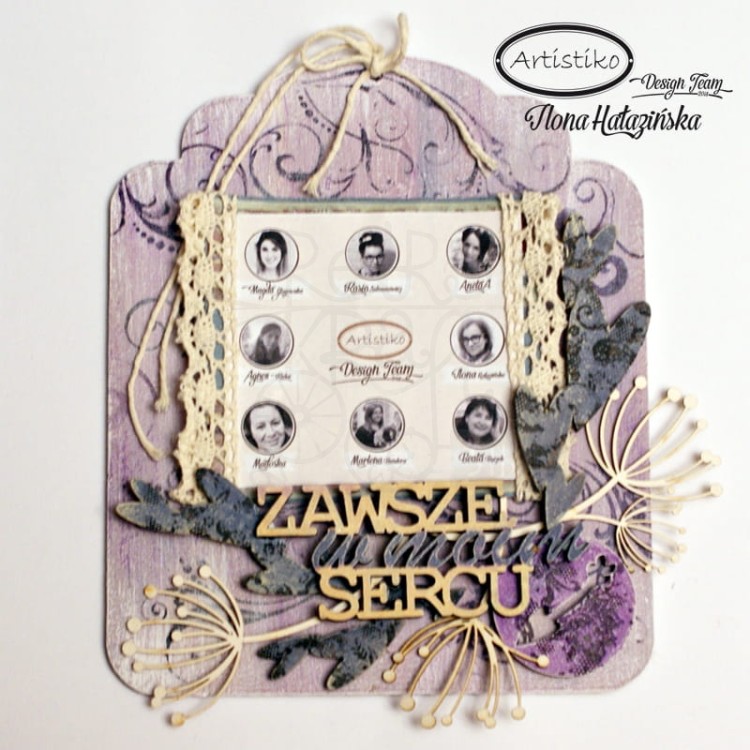Zawsze w moim sercu - napis HDF Artistiko